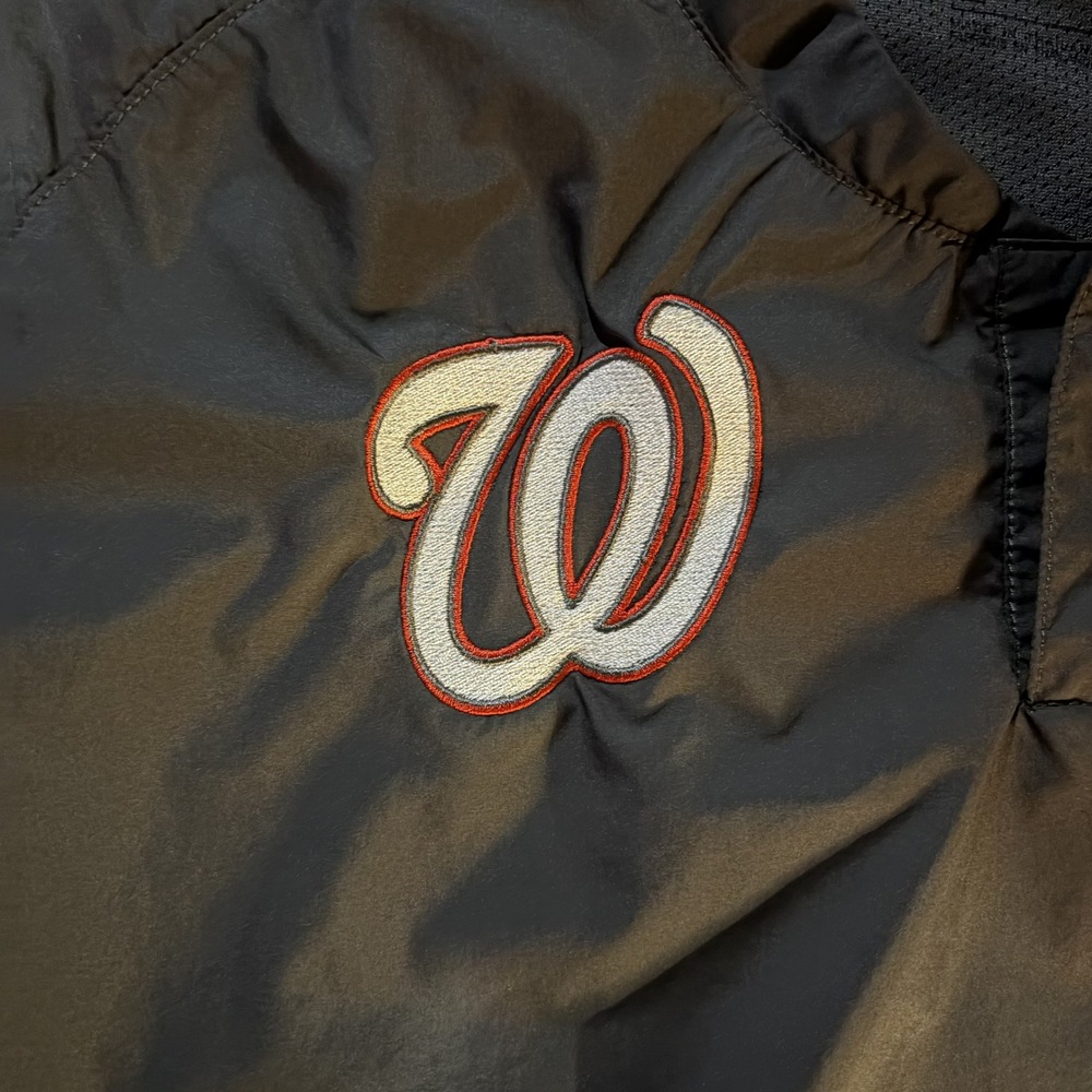 Nike Washington Nationals MLB Short Sleeve Windshirt Black Mens Large Dri-FIT - Picture 6 of 9